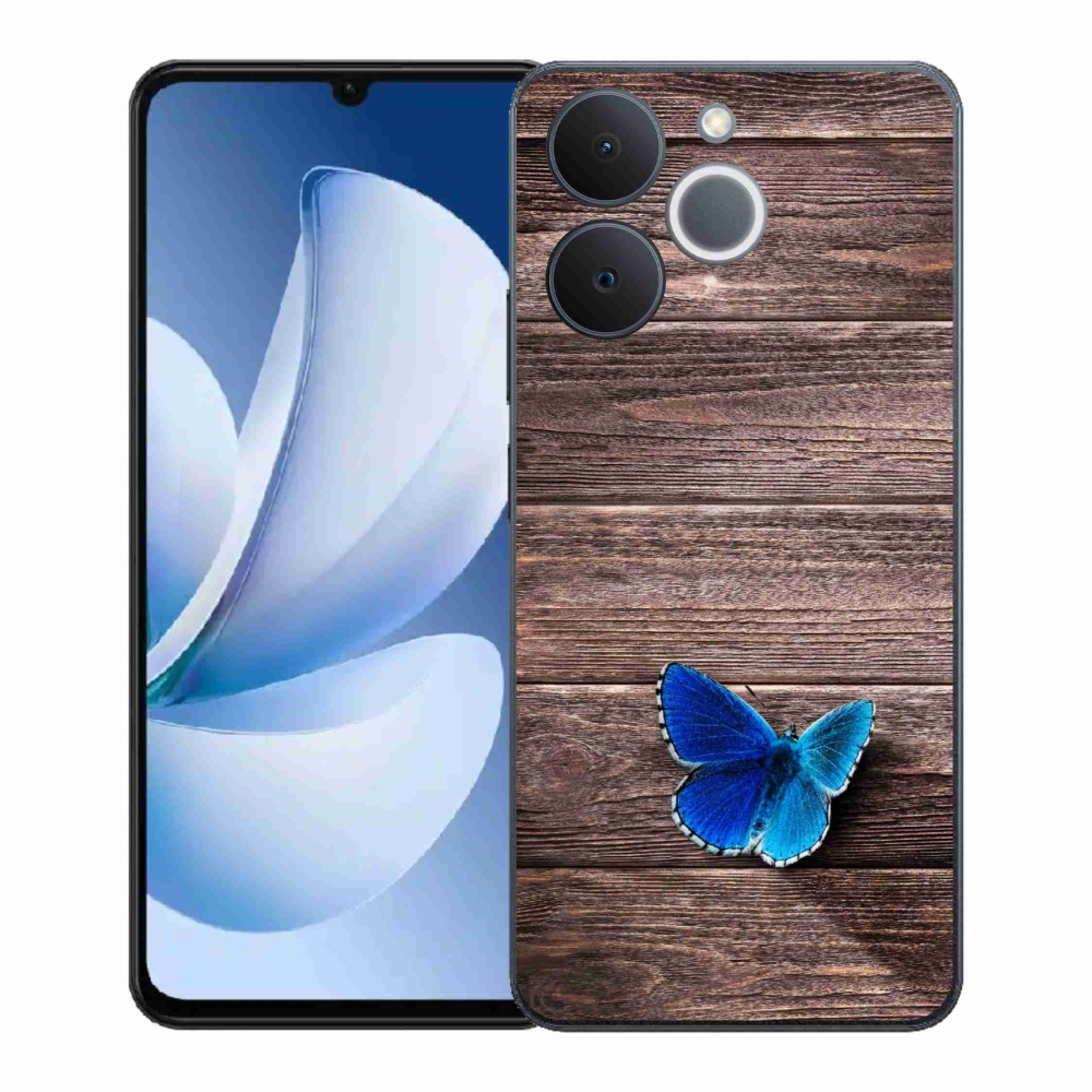 Gélový kryt mmCase na Realme Note 70T - modrý motýľ 1