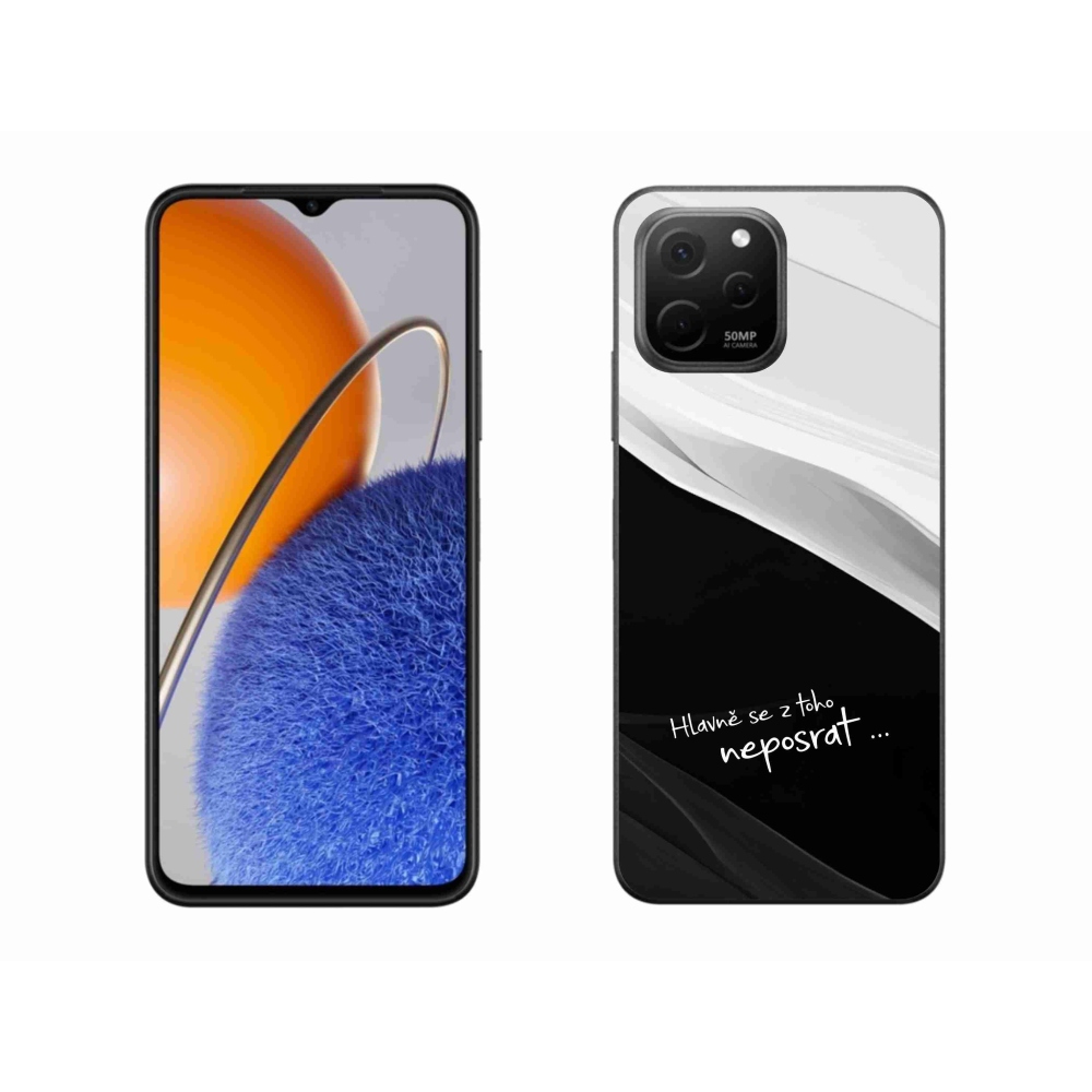 Gélový kryt mmCase na Huawei Nova Y61 - vtipný text 13 čiernobiele pozadie