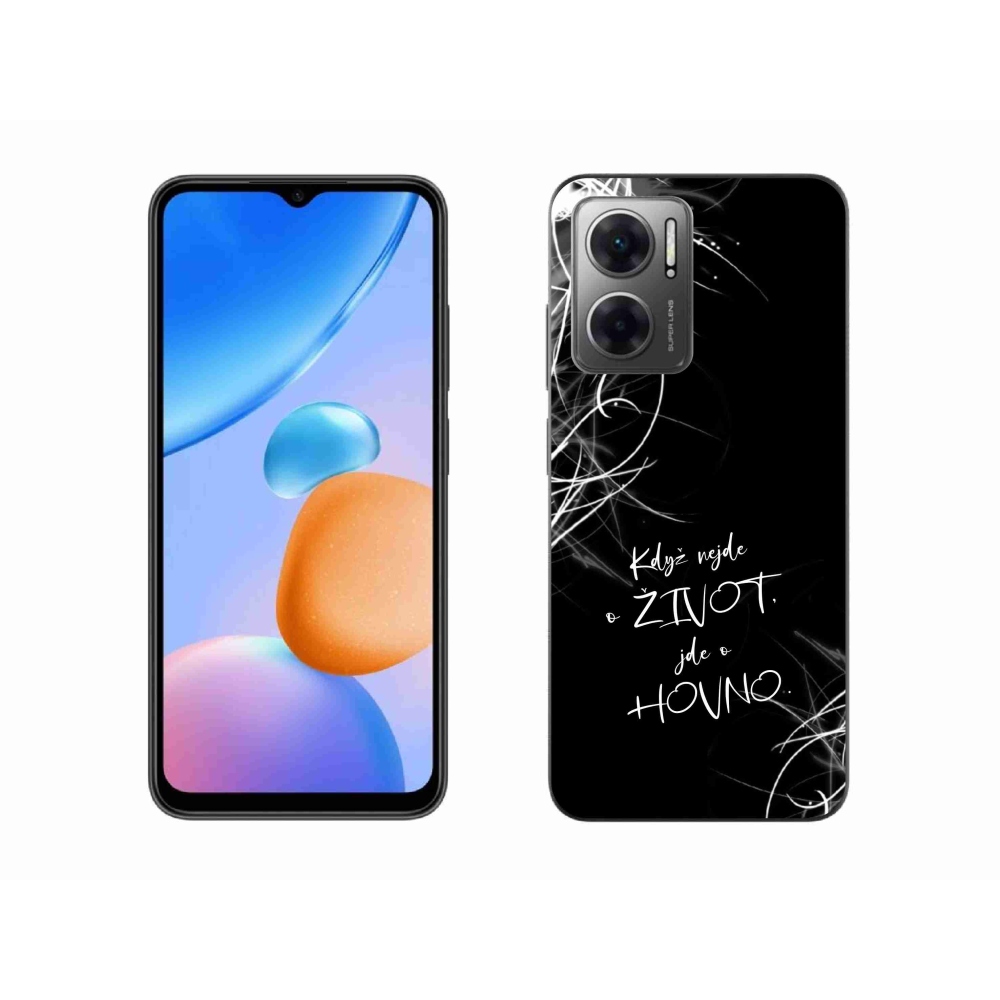 Gélový kryt mmCase na Xiaomi Redmi 10 5G - vtipný text 16 čierne pozadie