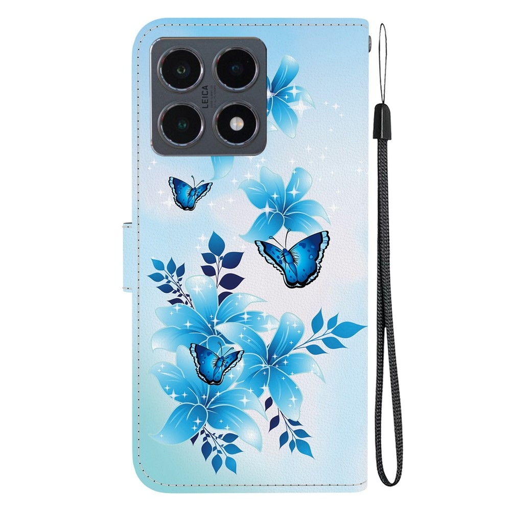 Versatile knižkové púzdro na Xiaomi 15T - modrí motýle