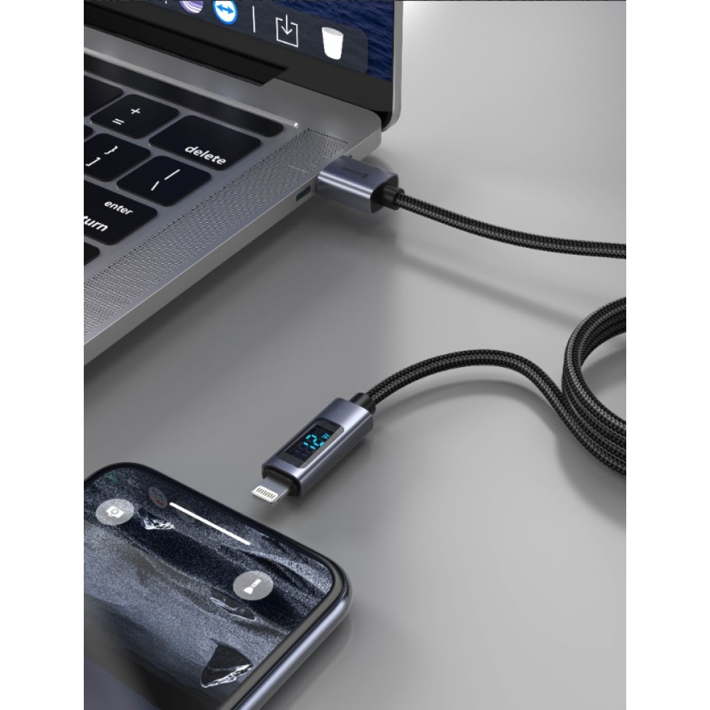 Swissten LCD kábel USB-A / Lightning 1,5m