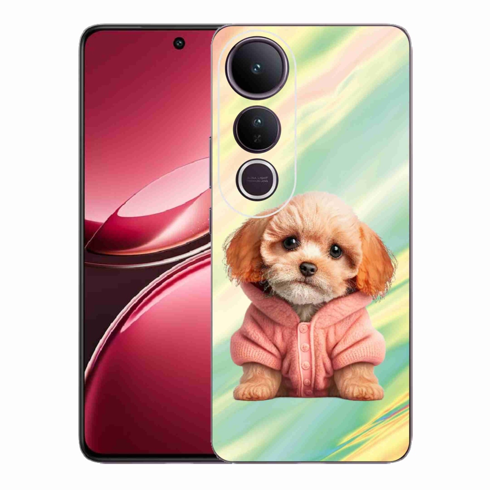 Gélový kryt mmCase na Vivo V50 Lite 4G/5G - šteňa vo svetri