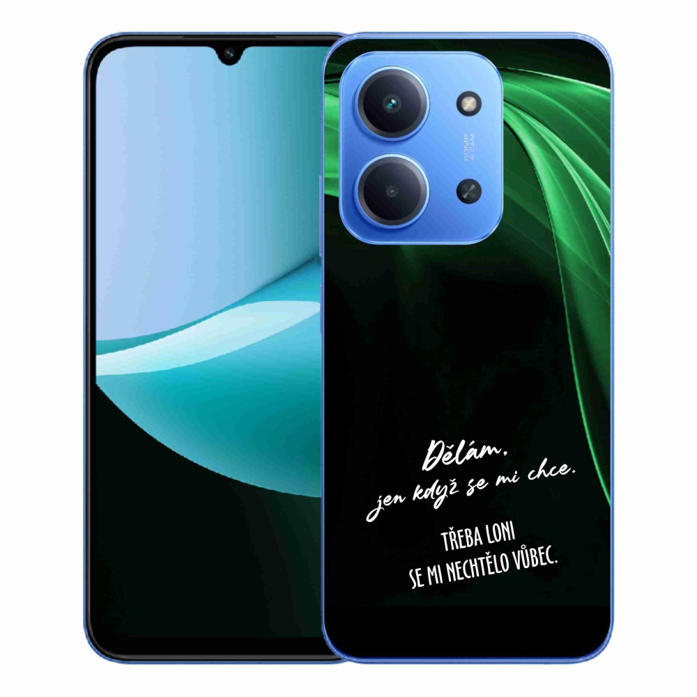 Gélový kryt mmCase na Xiaomi Redmi 15C 4G/5G (173mm) - vtipný text 12 čierne pozadie