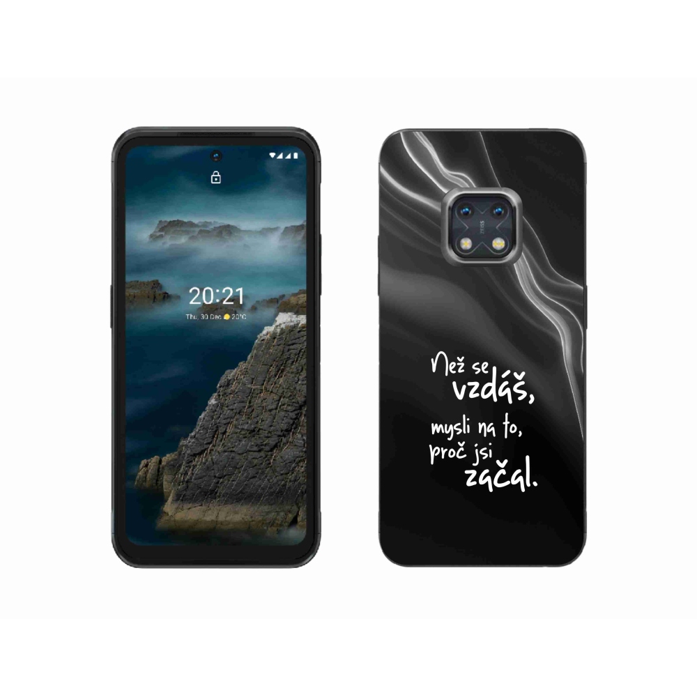 Gélový kryt mmCase na Nokia XR20 - citát 2 čierne pozadie
