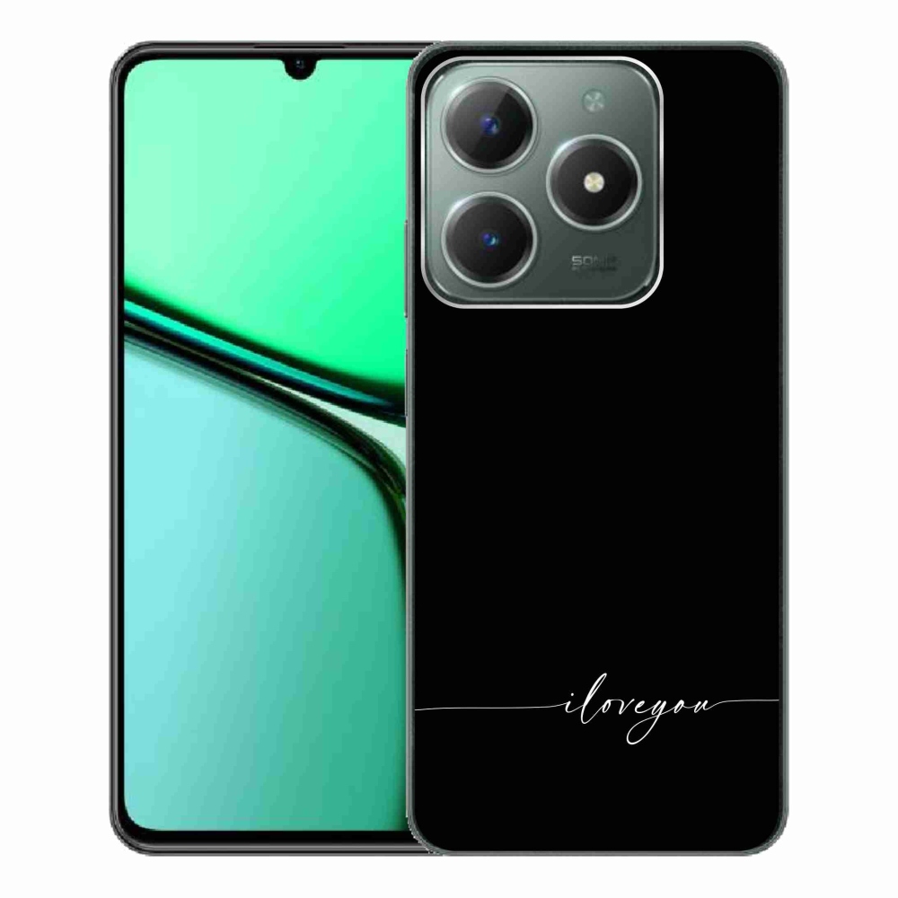 Gélový kryt mmCase na Realme C61 - I love you čierne pozadie