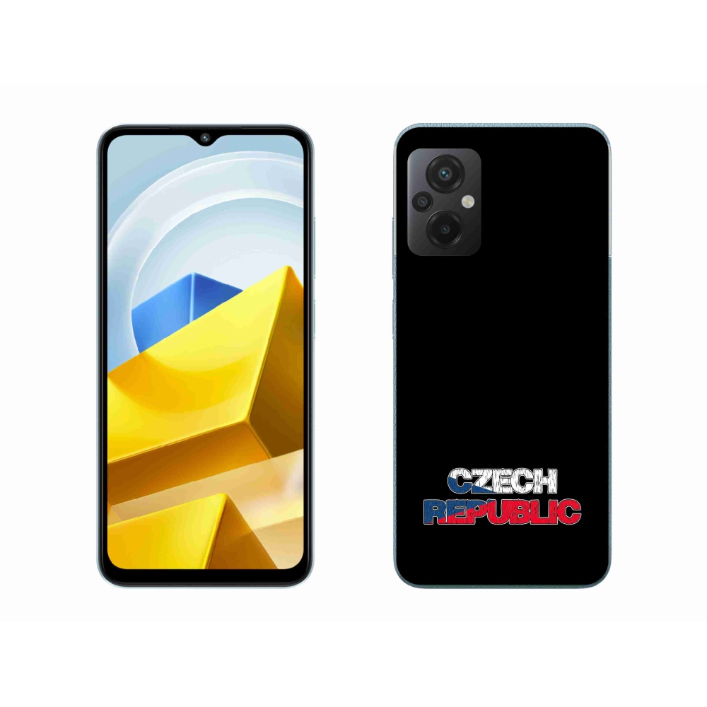 Gélový kryt mmCase na Xiaomi Poco M5 4G - Czech Republic čierne pozadie