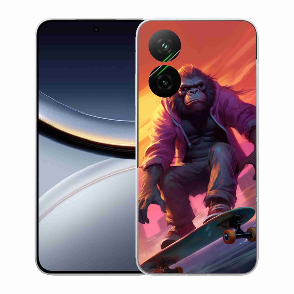 Gélový kryt mmCase na Xiaomi Poco F7 5G - gorila na skateboarde