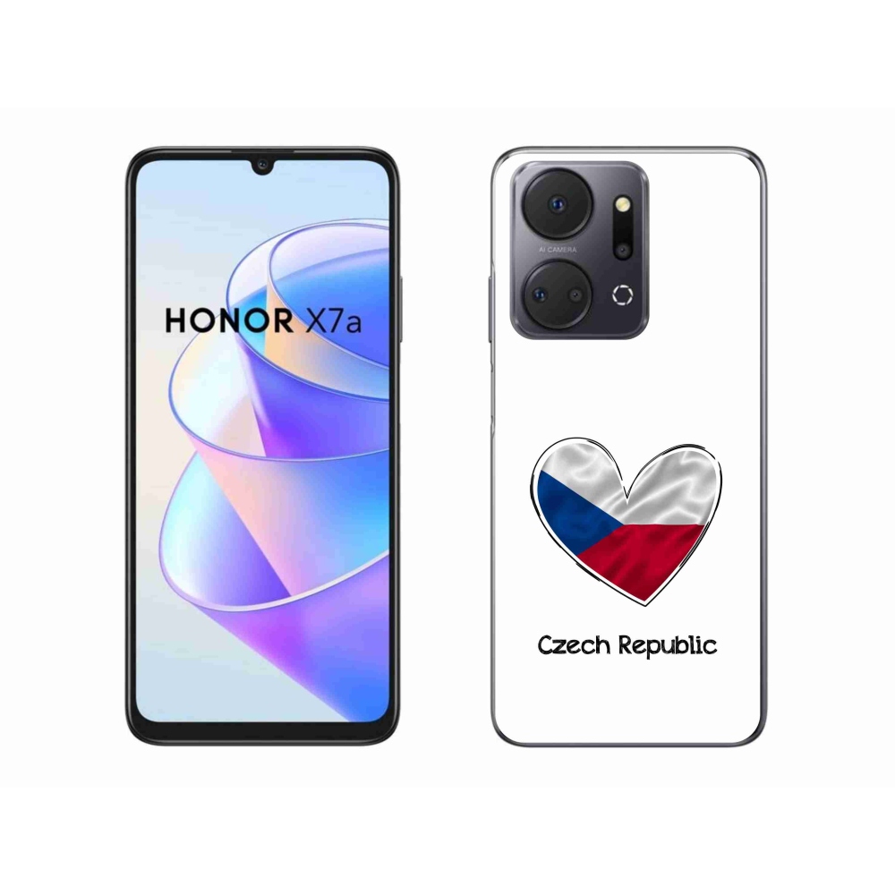 Gélový kryt mmCase na Honor X7a - vlajka srdca biele pozadie