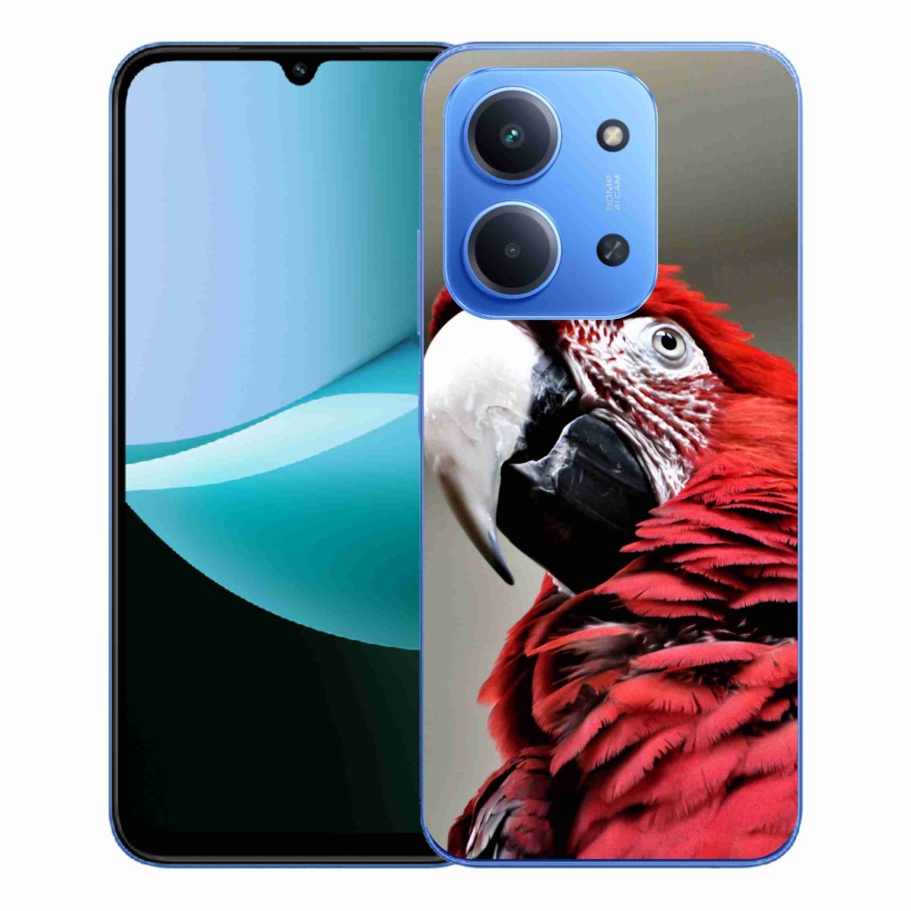 Gélový kryt mmCase na Xiaomi Redmi 15C 4G/5G (173mm) - papagáj ara červený