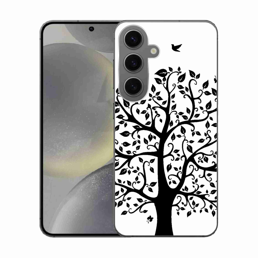 Gélový kryt mmCase na Samsung Galaxy S24 - čiernobiely strom