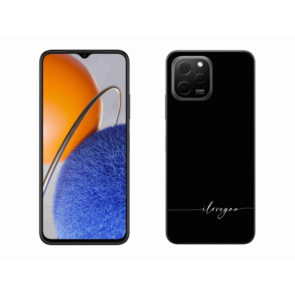 Gélový kryt mmCase na Huawei Nova Y61 - I love you čierne pozadie