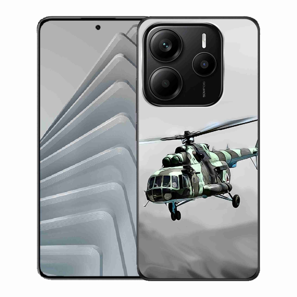 Gélový kryt mmCase na Xiaomi Redmi Note 14 5G - vojenský vrtuľník