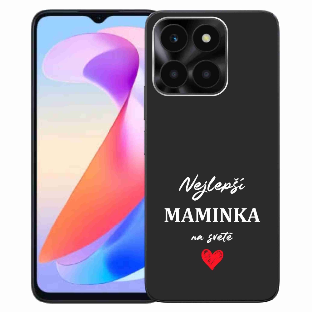 Gélový kryt mmCase na Honor X6a - najlepšia mamička 1 čierne pozadie