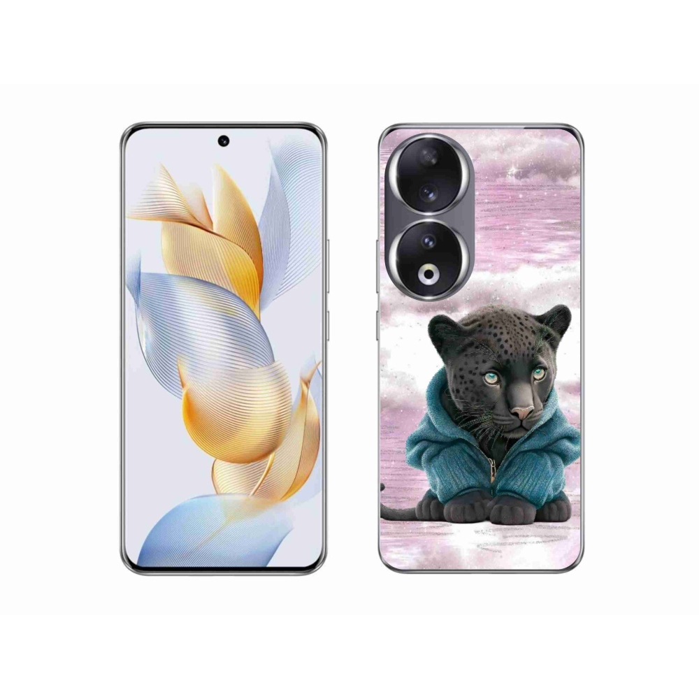 Gélový kryt mmCase na Honor 90 - čierny panter vo svetri