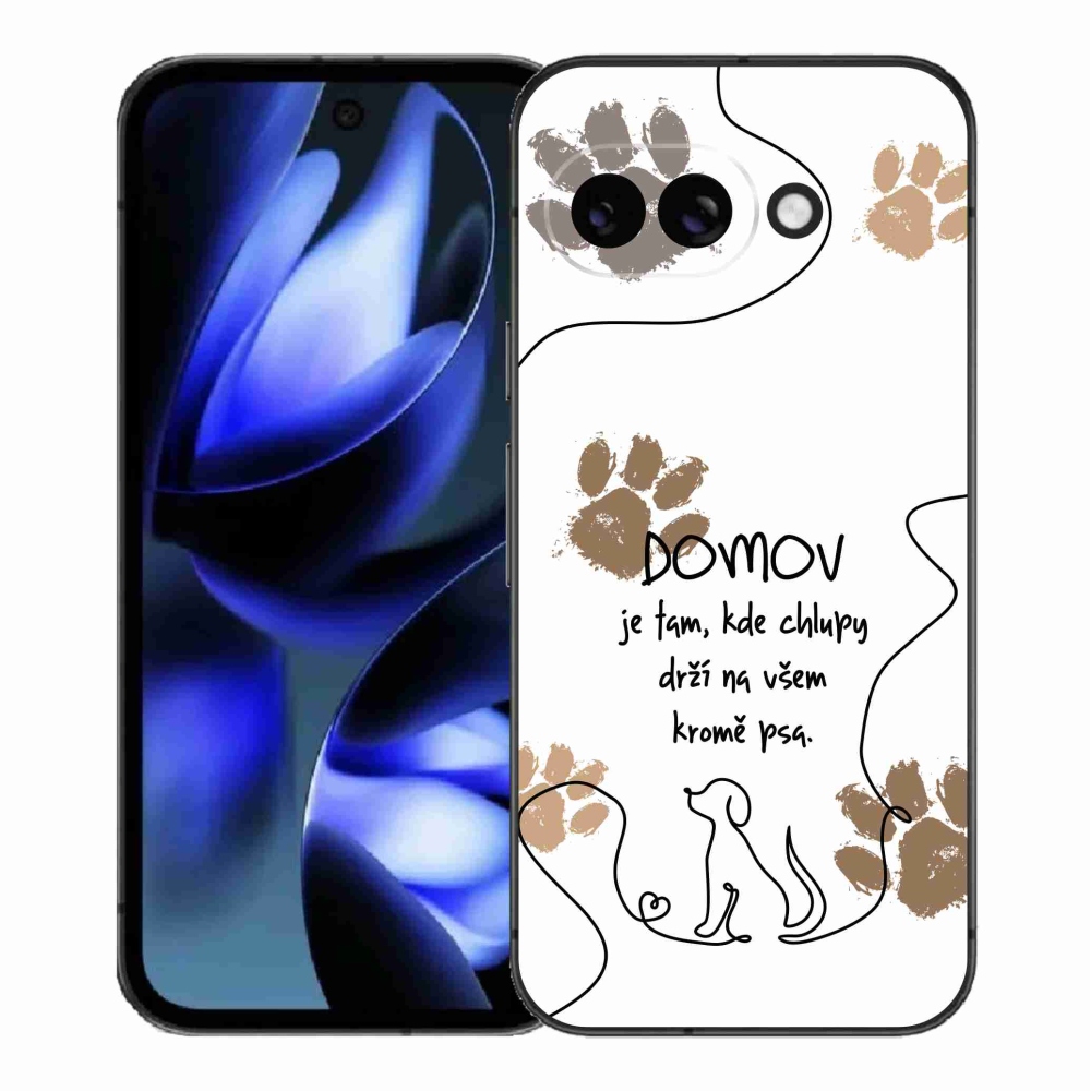 Gélový kryt mmCase na Google Pixel 9a - psí motív biele pozadie