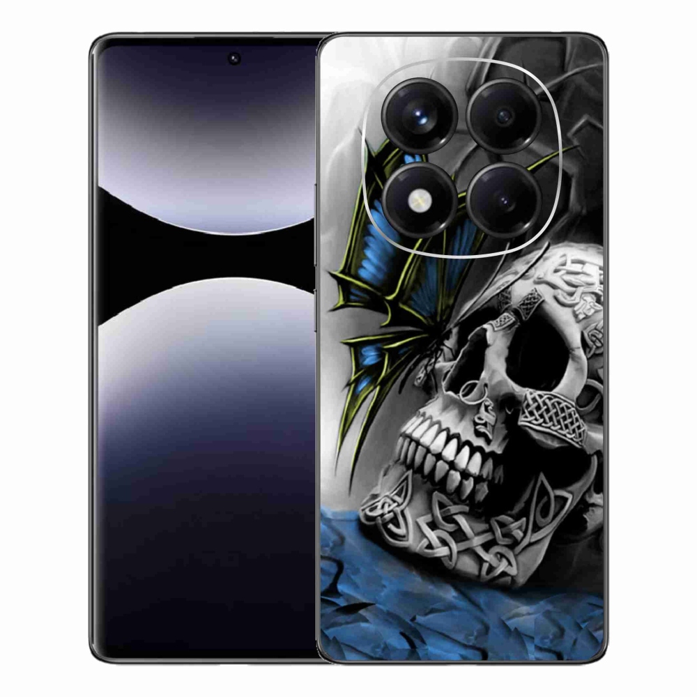 Gélový kryt mmCase na Xiaomi Redmi Note 14 Pro - motýľ a lebka