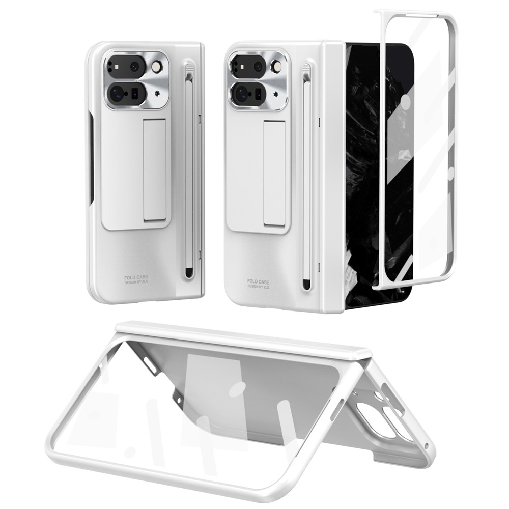 Hinge plastový kryt so stylusom a ochranou displeja na Google Pixel 10 Pro Fold - biely