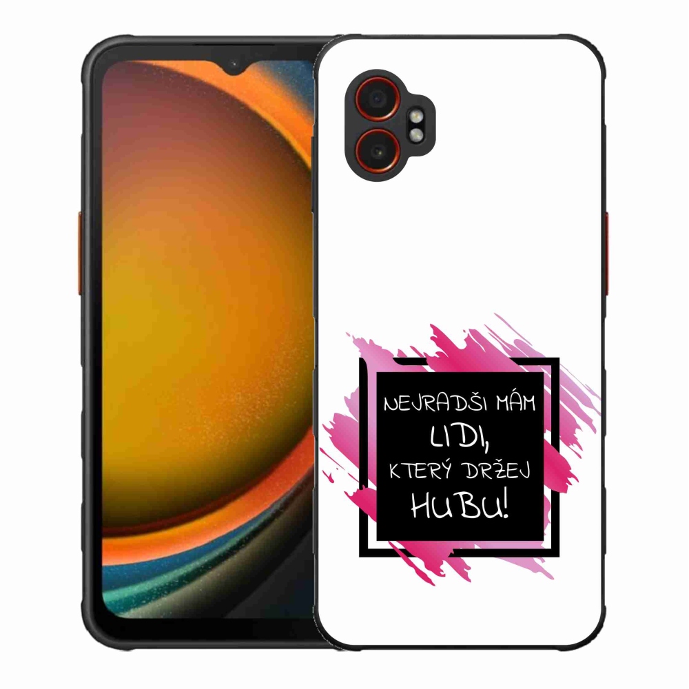 Gélový kryt mmCase na Samsung Galaxy Xcover 7 Pro - vtipný text 7 čiernobiele pozadie