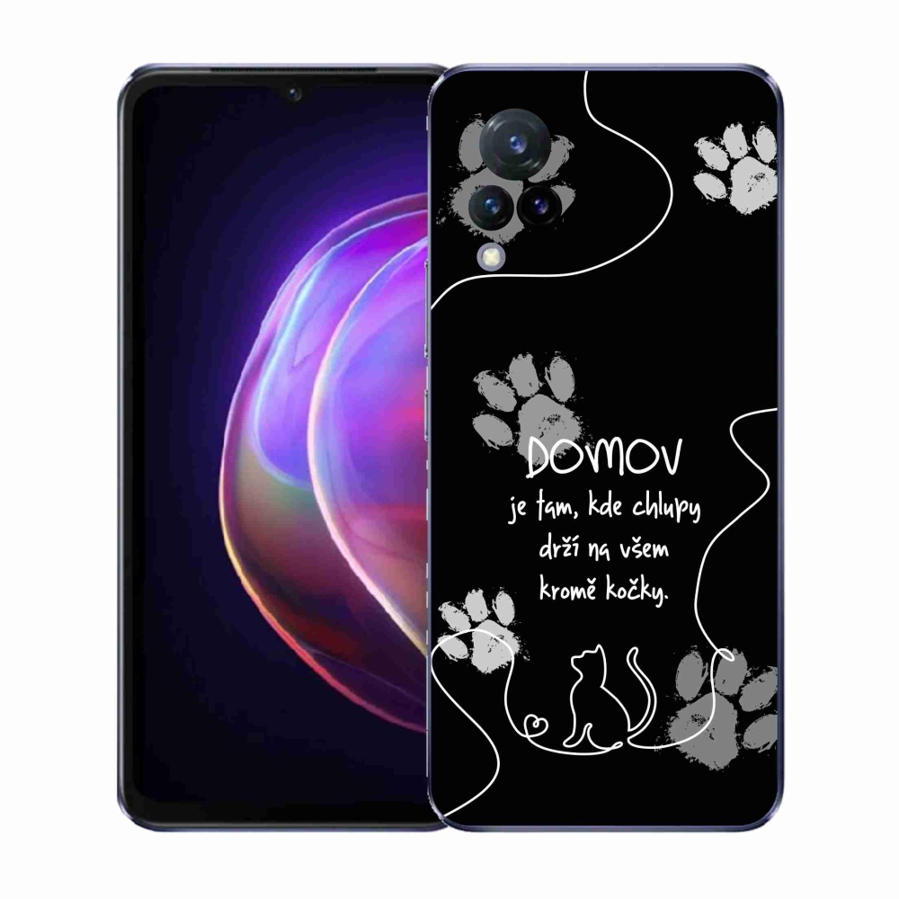 Gélový kryt mmCase na Vivo V21 4G/5G - mačacie motív čierne pozadie