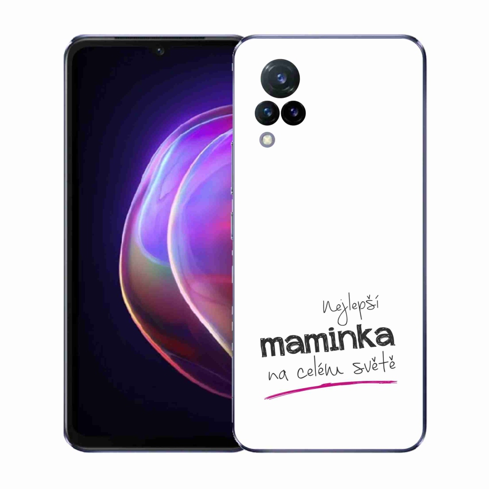 Gélový kryt mmCase na Vivo V21 4G/5G - najlepšia mamička 4 biele pozadie
