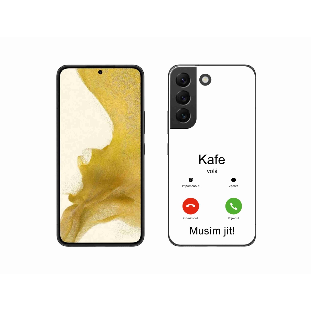 Gélový kryt mmCase na Samsung Galaxy S22 5G - kafe volá biele pozadie