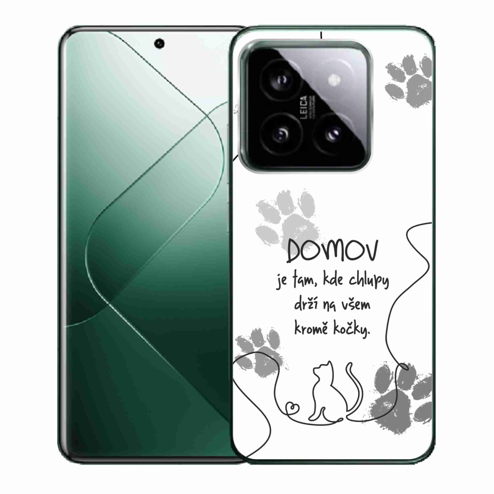 Gélový kryt mmCase na Xiaomi 14 - mačacie motív biele pozadie