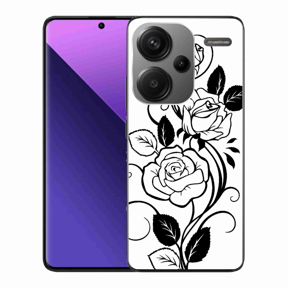 Gélový kryt mmCase na Xiaomi Redmi Note 13 Pro+ 5G - čiernobiela ruža