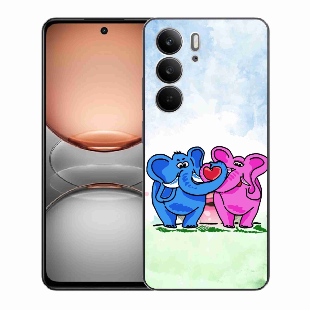 Gélový kryt mmCase na Realme C75 - zamilovaní slony
