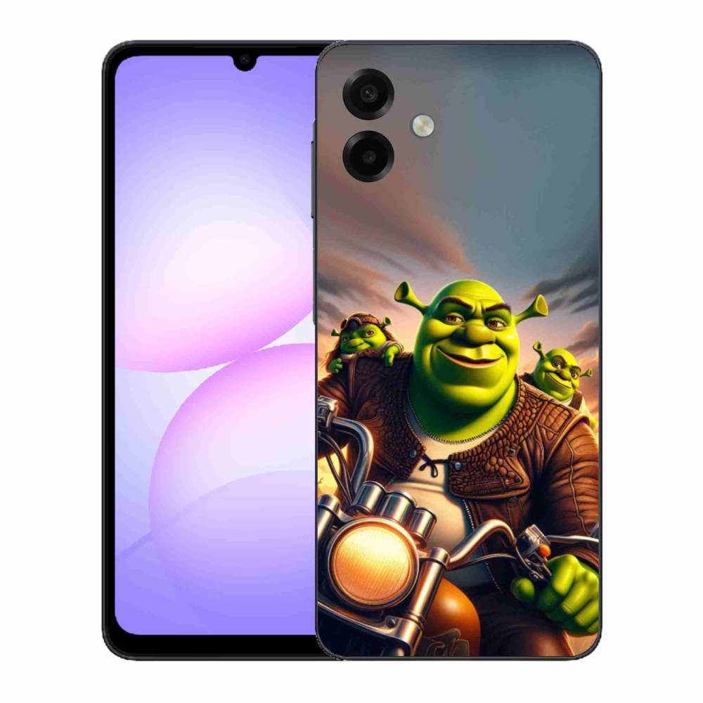 Gélový kryt mmCase na Samsung Galaxy A07 4G - shrek na motorke
