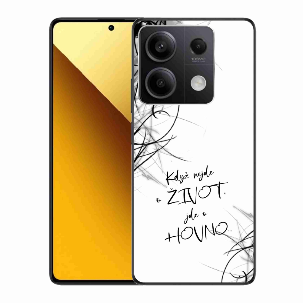 Gélový kryt mmCase na Xiaomi Redmi Note 13 5G - vtipný text 16 biele pozadie