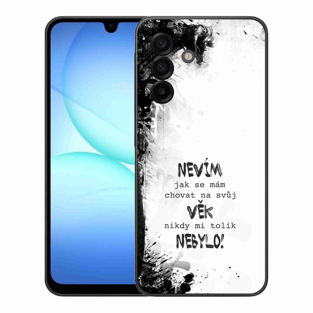 Gélový kryt mmCase na Samsung Galaxy A17 4G/5G - vtipný text 14 biele pozadie