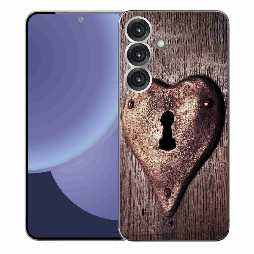 Gélový kryt mmCase na Samsung Galaxy S25+ - zámok v tvare srdca
