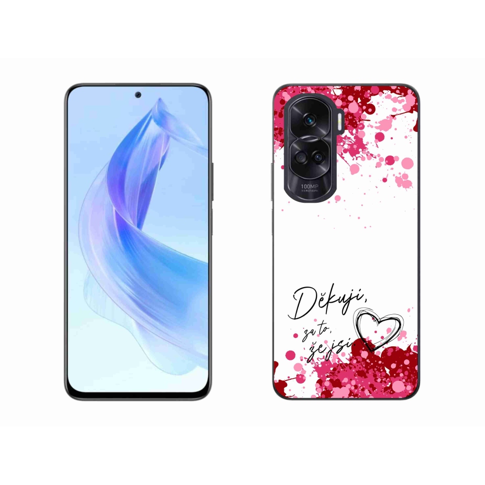 Gélový kryt mmCase na Honor 90 Lite - zamilovaný text 2 biele pozadie