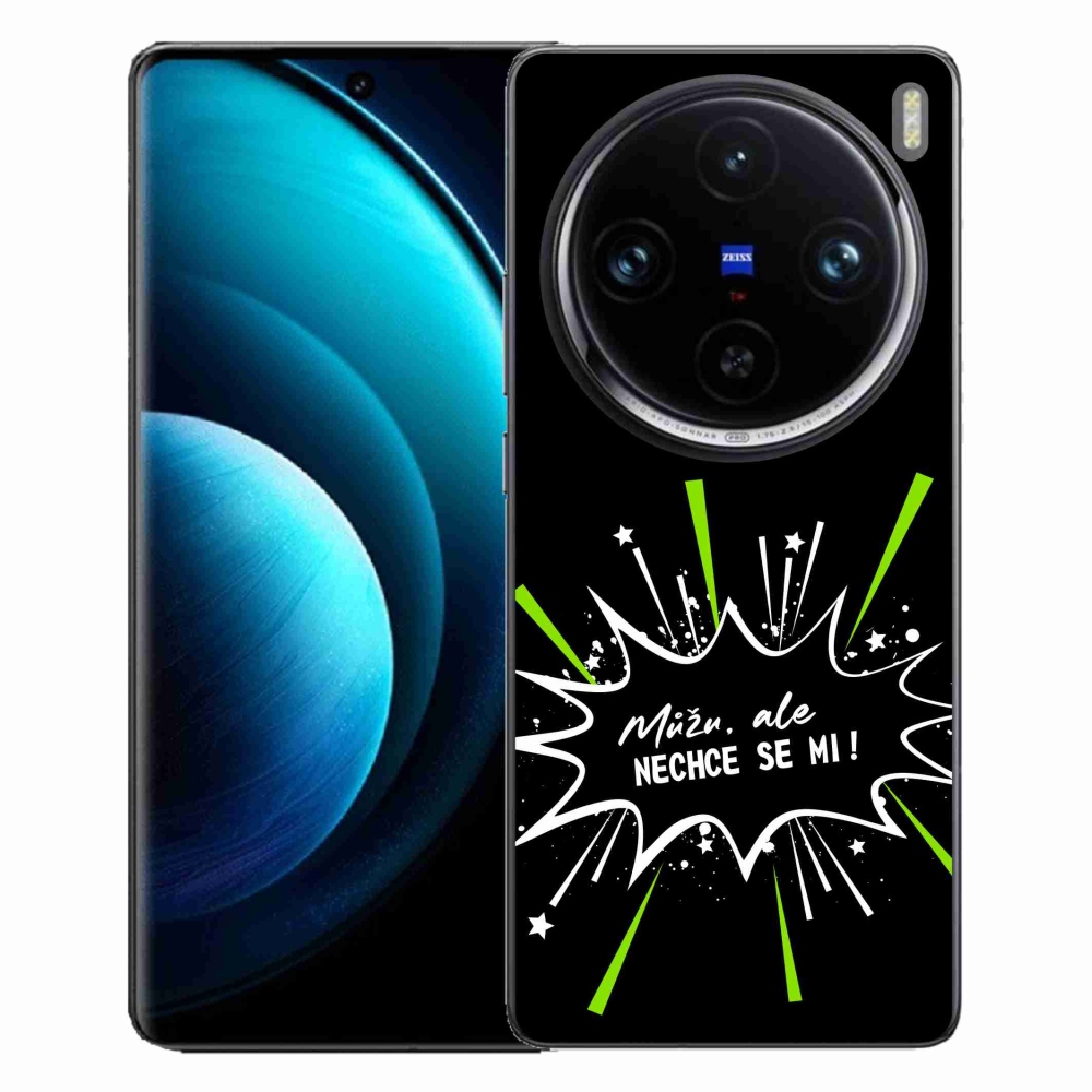 Gélový kryt mmCase na Vivo X100 Pro 5G - vtipný text 11 čierne pozadie