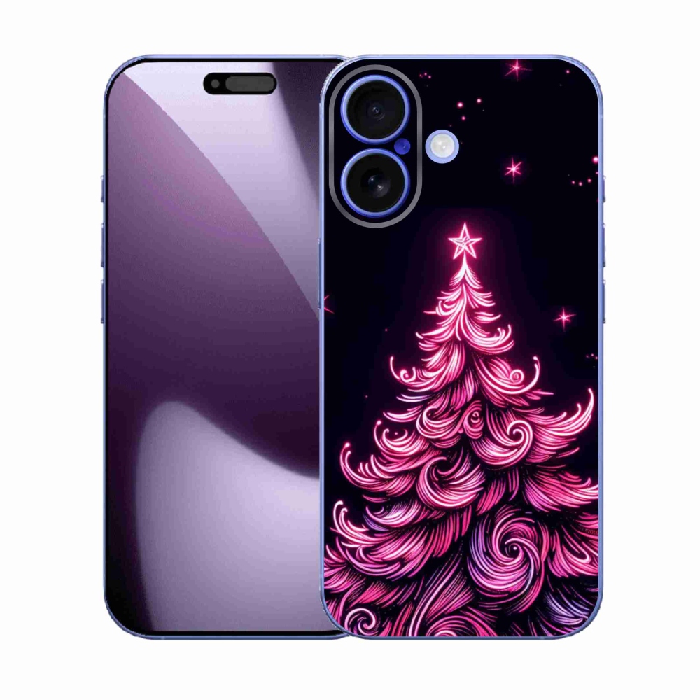 Gélový kryt mmCase na iPhone 17 - neónový vianočný stromček 2