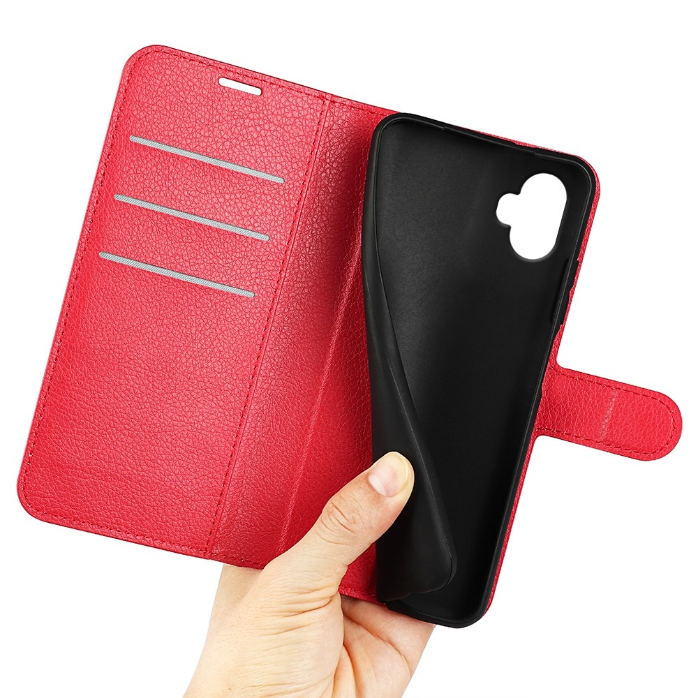 Litchi knižkové púzdro na Samsung Galaxy Xcover 7 Pro - červené