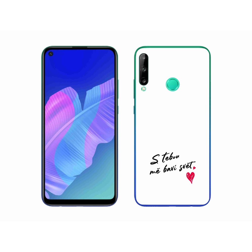 Gélový kryt mmCase na Huawei P40 Lite E - zamilovaný text 1 biele pozadie