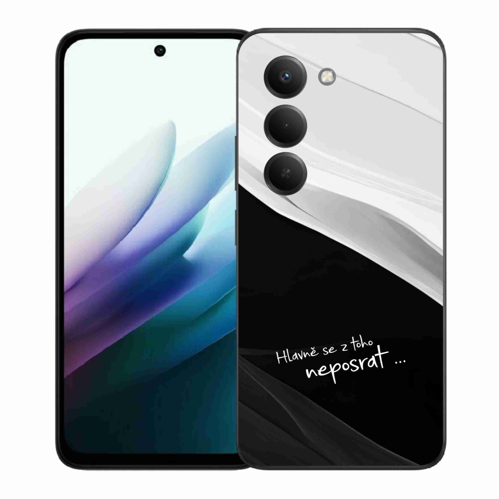 Gélový kryt mmCase na Xiaomi Redmi 15 4G/5G (171mm) - vtipný text 13 čiernobiele pozadie