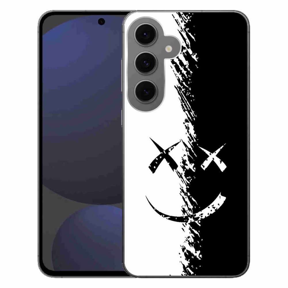 Gélový kryt mmCase na Samsung Galaxy S24 FE - čiernobiely smajlík