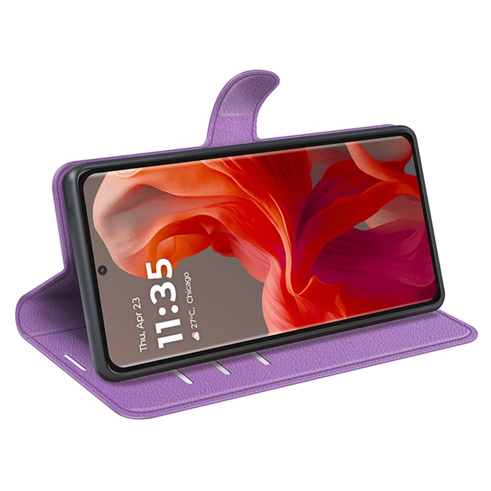 Litchi knižkové púzdro na Motorola Moto G85 5G - fialové