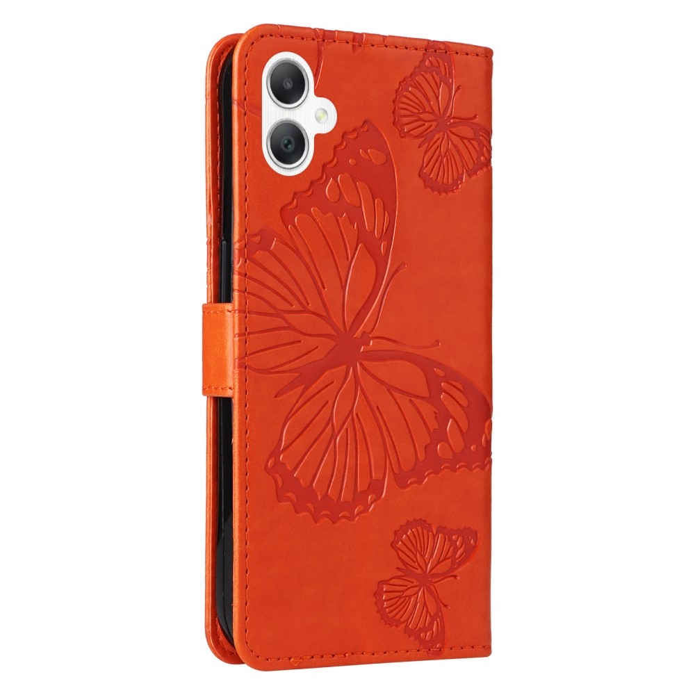 Big Butterfly knižkové púzdro na Samsung Galaxy A06 4G - oranžové
