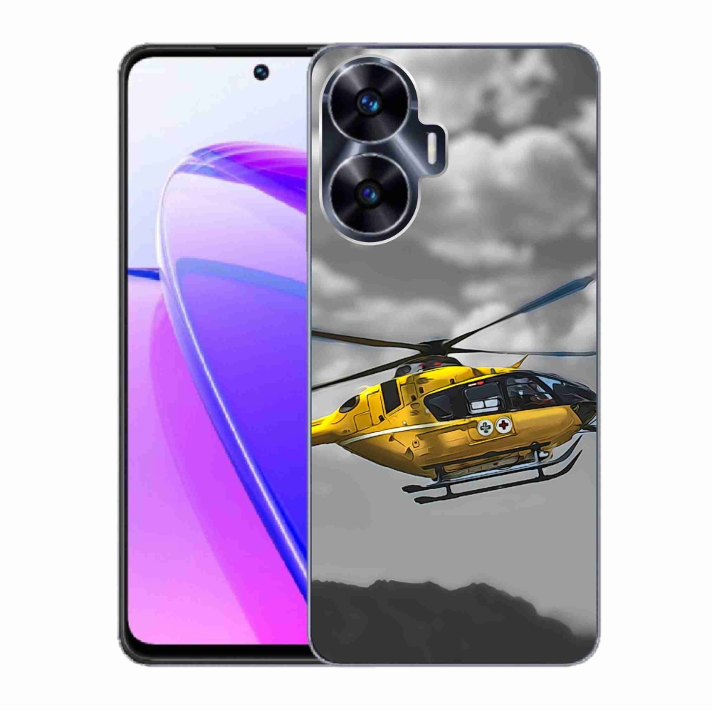 Gélový kryt mmCase na Realme C55 - žltá helikoptéra