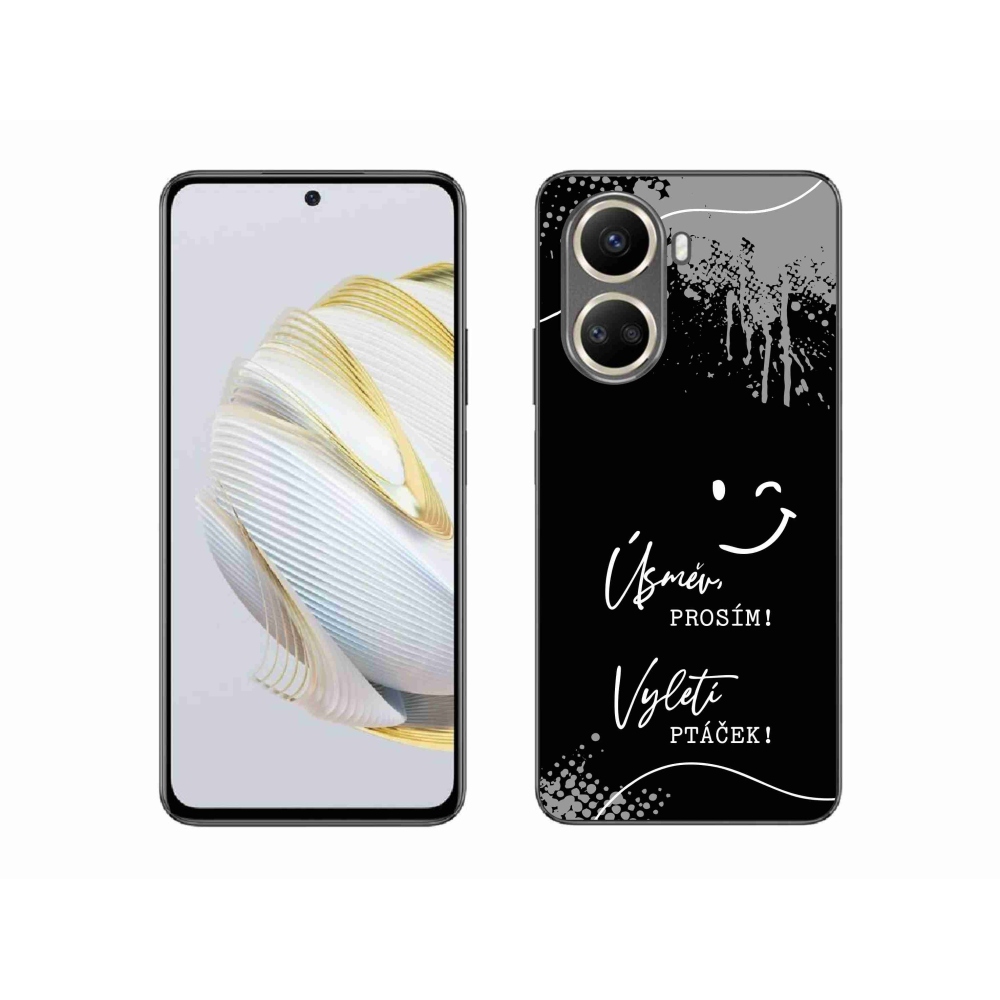 Gélový kryt mmCase na Huawei Nova 10 SE - vtipný text 4 čierne pozadie