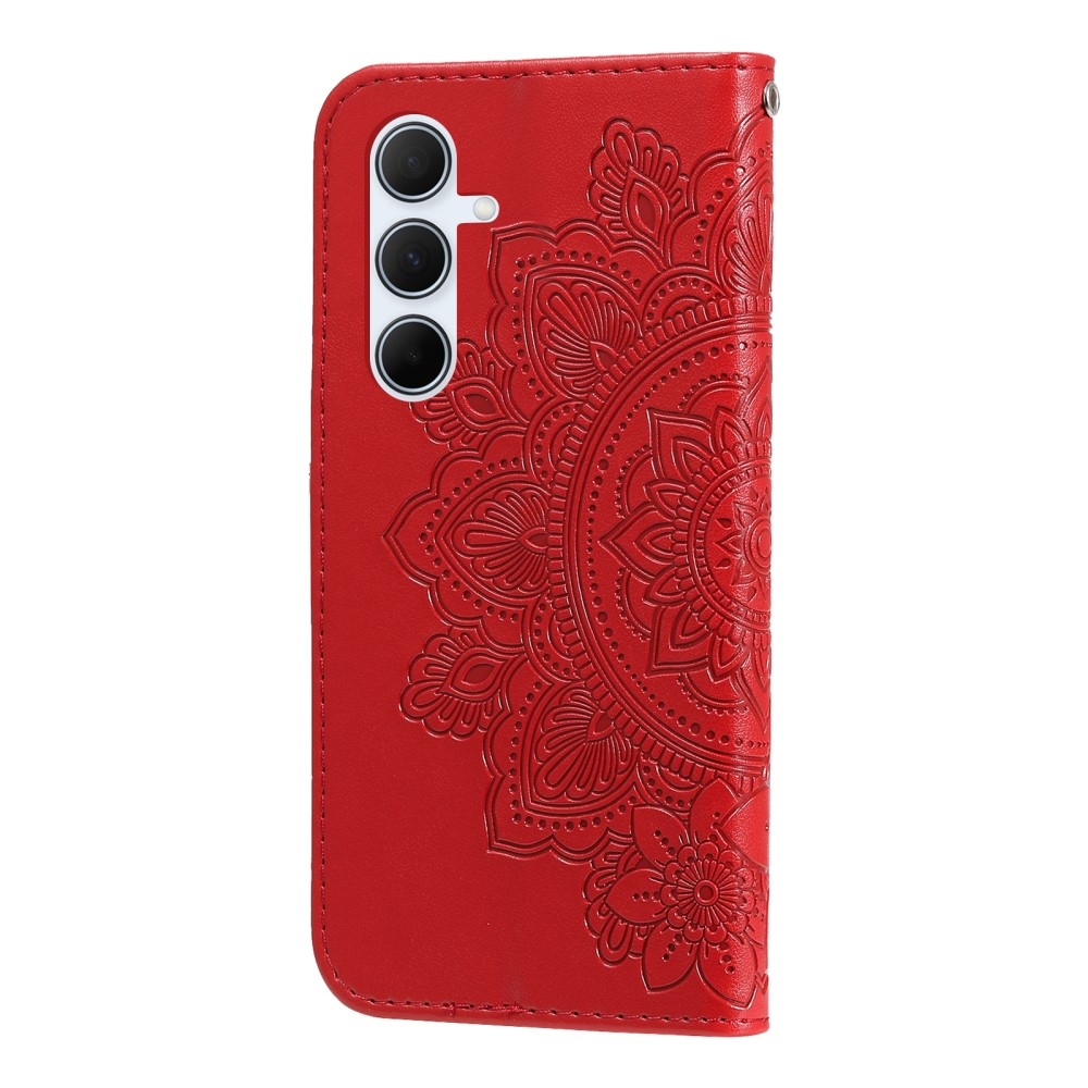 Mandala knižkové púzdro na Samsung Galaxy A36 5G - červené