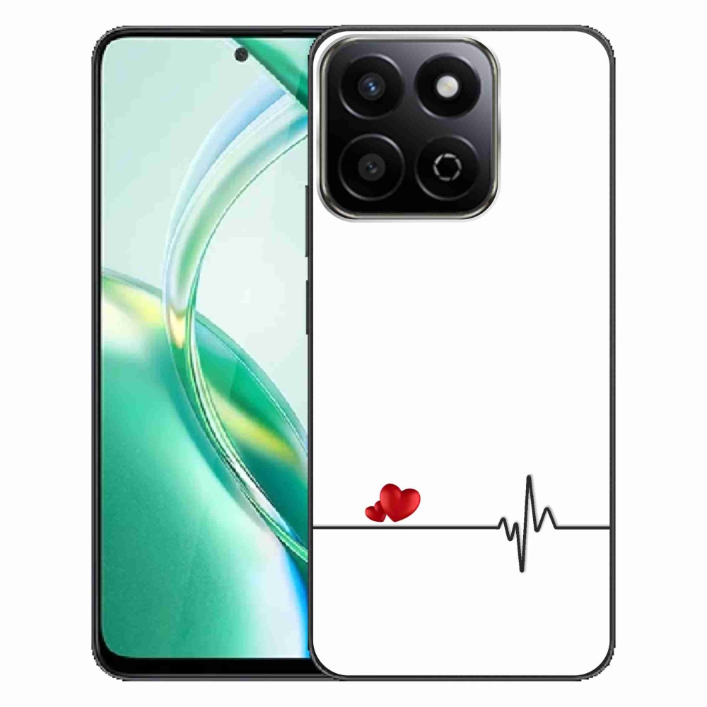 Gélový kryt mmCase na Honor 200 Smart 5G - srdce a tep biele pozadie