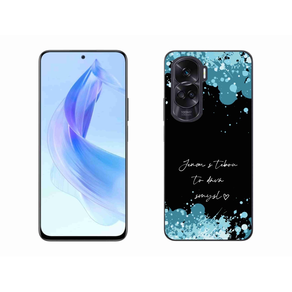 Gélový kryt mmCase na Honor 90 Lite - zamilovaný text čierne pozadie