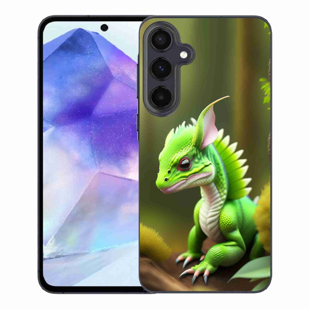 Gélový kryt mmCase na Samsung Galaxy A55 5G - zelený dráčik