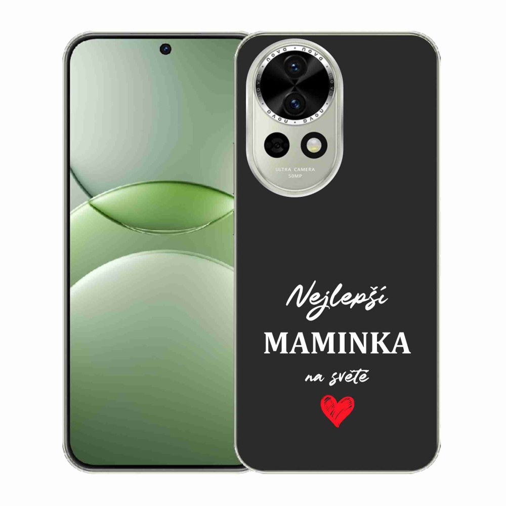 Gélový kryt mmCase na Huawei Nova 13 5G - najlepšia mamička 1 čierne pozadie