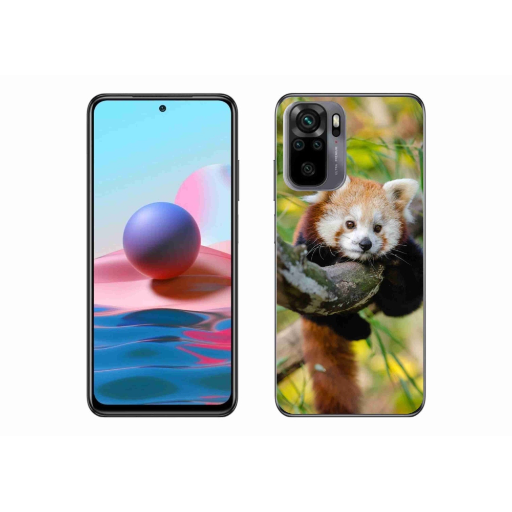 Gélový kryt mmCase na Xiaomi Redmi Note 10S - panda červená
