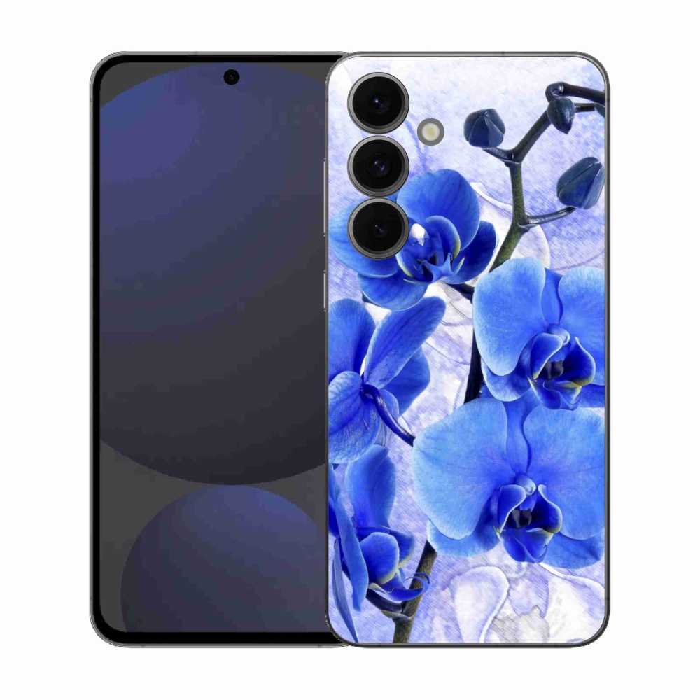 Gélový kryt mmCase na Samsung Galaxy S25 FE - modré kvety